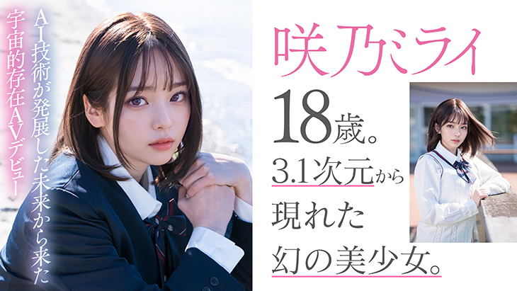 【4K】【３.１次元】AI美少女アイドル　咲乃ミライ１８歳　専属新人デビュー イメージ