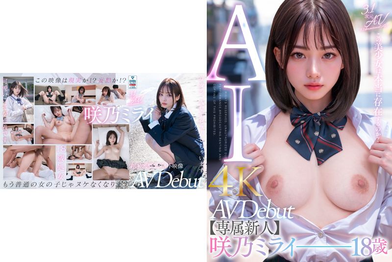 【4K】【３.１次元】AI美少女アイドル　咲乃ミライ１８歳　専属新人デビュー イメージ